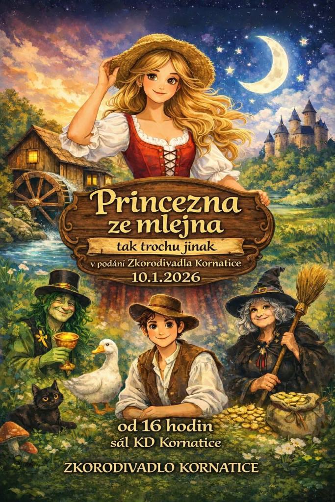Divadelní představení - Princezna ze&nbsp;mlejna tak trochu jinak - Kornatice 2026