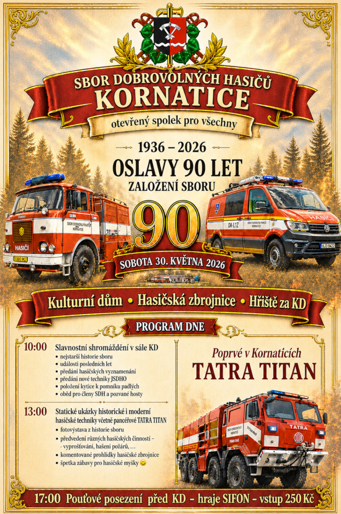 Oslavy SDH 90&nbsp;let + Pouťová zábava se&nbsp;skupinou Sifon 30.5.2026 