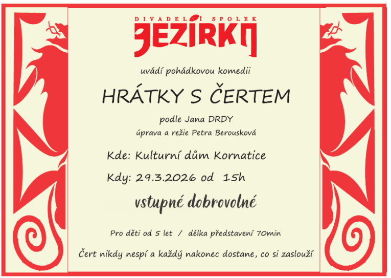 Divadelní představení - Hrátky s&nbsp;čertem 29.3.2026
